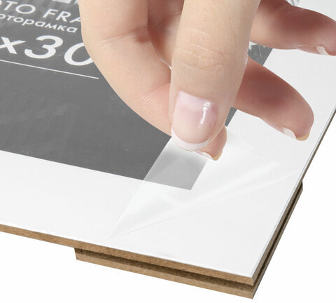 Рамка 21х30 см небьющаяся, багет 14 мм, пластик, BRAUBERG "Original", черная, 391229