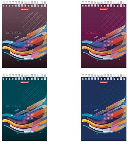 Блокнот А5 (146х205 мм), 60 л., гребень, картон, жесткая подложка, клетка, BRAUBERG, "На волне успеха", 129813