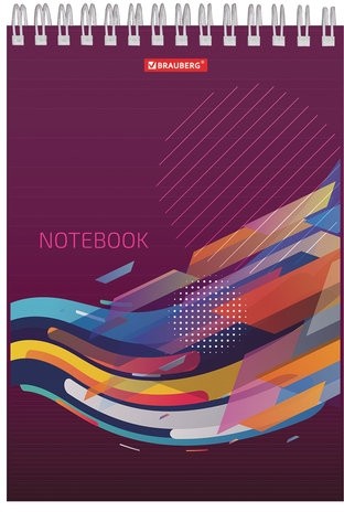 Блокнот А5 (146х205 мм), 60 л., гребень, картон, жесткая подложка, клетка, BRAUBERG, "На волне успеха", 129813