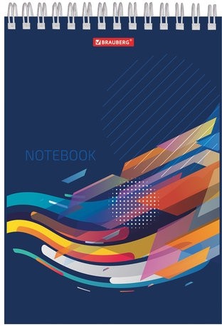 Блокнот А5 (146х205 мм), 60 л., гребень, картон, жесткая подложка, клетка, BRAUBERG, "На волне успеха", 129813