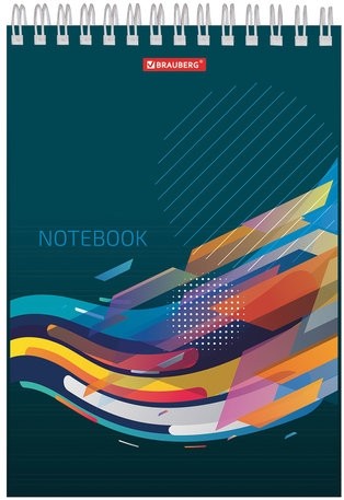 Блокнот А5 (146х205 мм), 60 л., гребень, картон, жесткая подложка, клетка, BRAUBERG, "На волне успеха", 129813