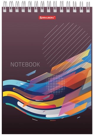 Блокнот А5 (146х205 мм), 60 л., гребень, картон, жесткая подложка, клетка, BRAUBERG, "На волне успеха", 129813