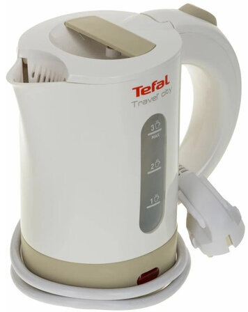 Чайник TEFAL KO120130, 0,5 л, 650 Вт, закрытый нагревательный элемент, пластик, бело-бежевый, 7211001544