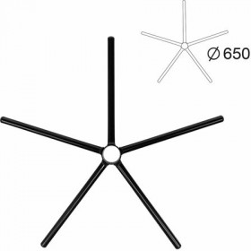 Пятилучие для кресла, металлическое, нагрузка до 120 кг, диаметр 650 мм, сборное, черное, 1734023