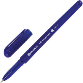 Ручка шариковая масляная BRAUBERG &quot;Fine&quot;, СИНЯЯ, корпус синий, узел 0,7 мм, линия письма 0,35 мм, 142947