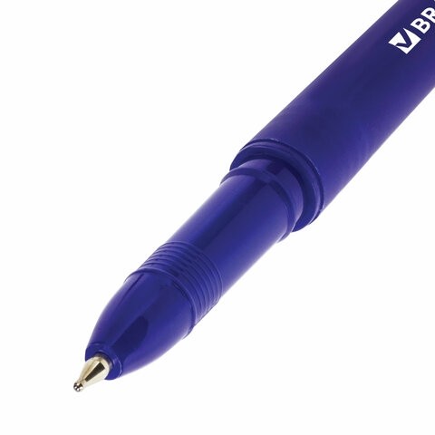 Ручка шариковая масляная BRAUBERG "Fine", СИНЯЯ, корпус синий, узел 0,7 мм, линия письма 0,35 мм, 142947