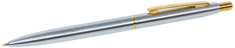 Ручка подарочная шариковая BRAUBERG Brioso, СИНЯЯ, корпус серебристый с золотистыми деталями, линия письма 0,5 мм, 143463