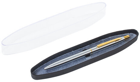 Ручка подарочная шариковая BRAUBERG Brioso, СИНЯЯ, корпус серебристый с золотистыми деталями, линия письма 0,5 мм, 143463