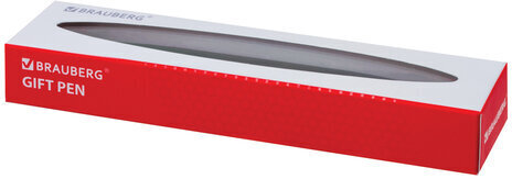 Ручка подарочная шариковая BRAUBERG Brioso, СИНЯЯ, корпус серебристый с золотистыми деталями, линия письма 0,5 мм, 143463