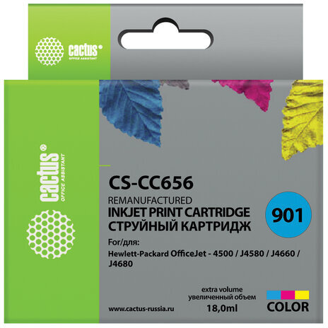 Картридж струйный CACTUS (CS-CC656) для HP OfficeJet J4580/J4660/J4680, цветной