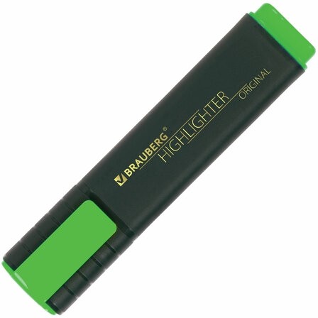 Текстовыделитель BRAUBERG "ORIGINAL", ЗЕЛЕНЫЙ, линия 1-5 мм, 151682
