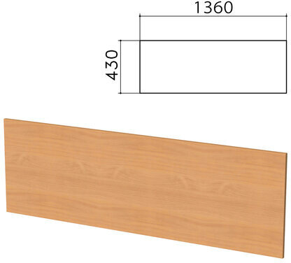 Экран-перегородка "Бюджет", 1360х16х430 мм, БЕЗ ФУРНИТУРЫ, груша ароза, 402667, 402667-336