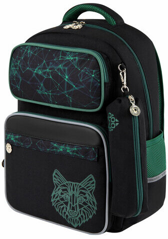 Рюкзак ЮНЛАНДИЯ COMPLETE, с пеналом в комплекте, эрго-спинка, "Wolf", 42х29х14 см, 270665