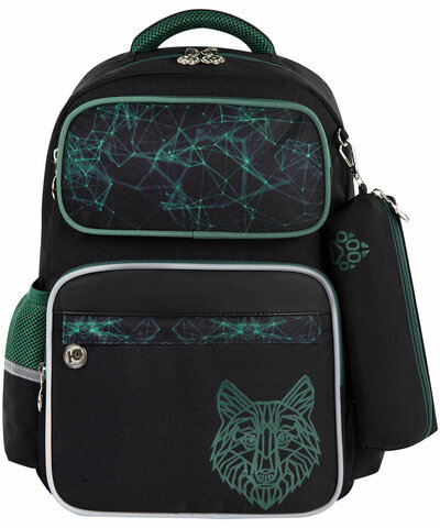 Рюкзак ЮНЛАНДИЯ COMPLETE, с пеналом в комплекте, эрго-спинка, "Wolf", 42х29х14 см, 270665