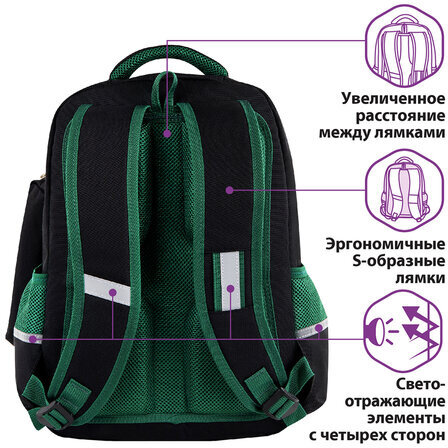 Рюкзак ЮНЛАНДИЯ COMPLETE, с пеналом в комплекте, эрго-спинка, "Wolf", 42х29х14 см, 270665