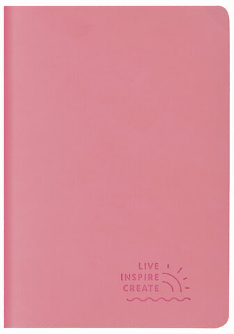 Тетрадь 60 л. в линию обложка кожзам SoftTouch, сшивка, B5 (179х250мм), РОЗОВЫЙ, BRAUBERG RAINBOW, 403885