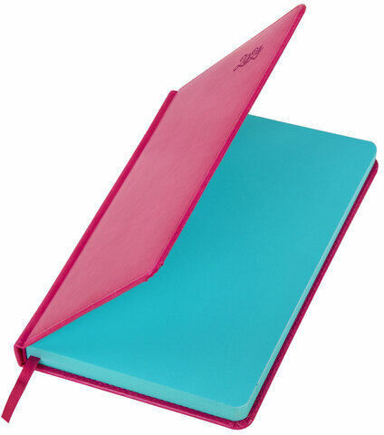 Ежедневник датированный 2024 А5 138x213 мм, BRAUBERG "Rainbow", под кожу, розовый, 114871