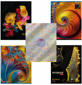 Тетрадь А5 48 л. HATBER скоба, клетка, металлизированный картон, &quot;БЛЕСК&quot; (5 видов в спайке), 48Т5мтлВ1