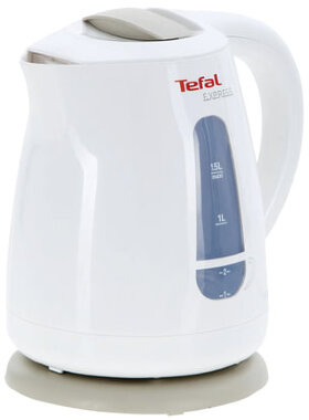 Чайник TEFAL KO29913E, 1,5 л, 2200 Вт, закрытый нагревательный элемент, пластик, белый
