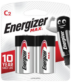 Батарейки ENERGIZER Max, С (LR14, 14А),алкалиновые, КОМПЛЕКТ 2 шт., блистер, E301533200