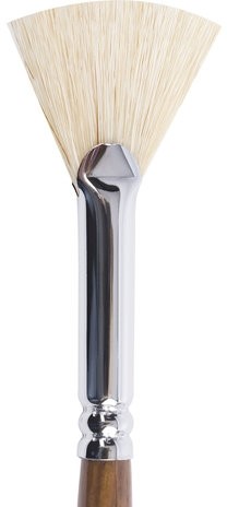 Кисть художественная профессиональная BRAUBERG ART CLASSIC, щетина, веерная, № 8, длинная ручка, 200745
