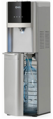 Кулер для воды AEL LC-AEL-809a, напольный, НАГРЕВ/ОХЛАЖДЕНИЕ КОМПРЕССОРНОЕ, 1 кран, серебро, 00060