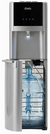 Кулер для воды AEL LC-AEL-809a, напольный, НАГРЕВ/ОХЛАЖДЕНИЕ КОМПРЕССОРНОЕ, 1 кран, серебро, 00060