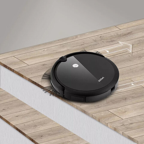 Робот-пылесос KITFORT KT-590, ВСТРОЕННАЯ КАМЕРА, Wi-Fi, влажная уборка, контейнер 0,8 л, черный, КТ-590