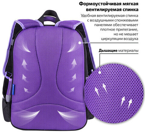 Рюкзак BRAUBERG FAVOUR, 2 отделения, 3 кармана, "Bright cube", 40х29х15 см, 271418