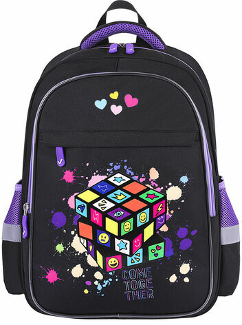 Рюкзак BRAUBERG FAVOUR, 2 отделения, 3 кармана, "Bright cube", 40х29х15 см, 271418