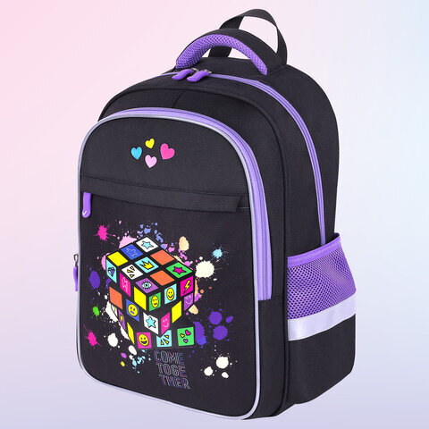 Рюкзак BRAUBERG FAVOUR, 2 отделения, 3 кармана, "Bright cube", 40х29х15 см, 271418