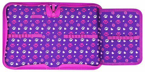 Пенал BRAUBERG, 1 отделение, 1 откидная планка, полиэстер, 21х14 см, "Playing kitty", 271521