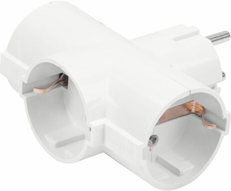 Сетевой тройник SONNEN U-030G, 3 розетки, с заземлением, 16 А, белый, 511441