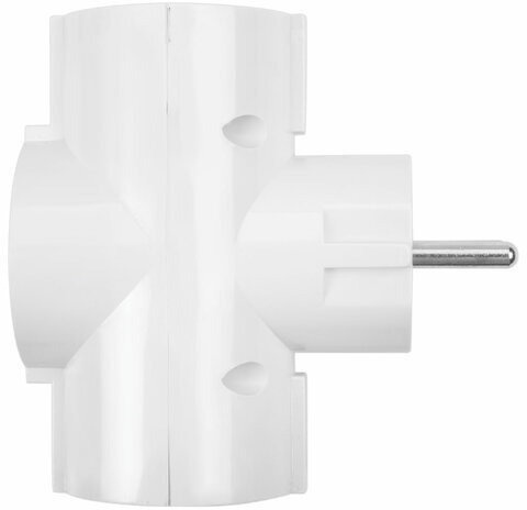 Сетевой тройник SONNEN U-030G, 3 розетки, с заземлением, 16 А, белый, 511441