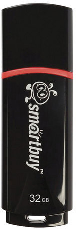 Флеш-диск 32 GB, SMARTBUY Crown, USB 2.0, черный, SB32GBCRW-K