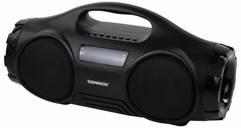 Колонка портативная SONNEN B332, 16 Вт, Bluetooth, FM-тюнер, microSD, MP3-плеер, черная, 513480
