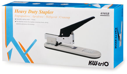 Степлер МОЩНЫЙ №23/6-23/13 KW-trio, до 100 листов, серый/черный, 50-SB, -50-SB