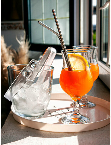 Ведерко для льда стеклянное, с пластиковыми щипцами, высота 130 мм, PASABAHCE "СИЛЬВАНА", 53628