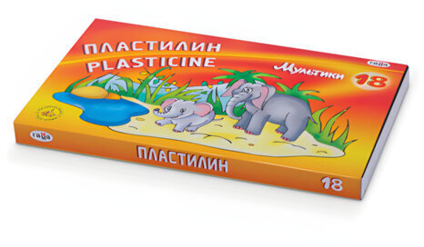 Пластилин ГАММА "Мультики", 18 цветов, 360 г, со стеком, 280028