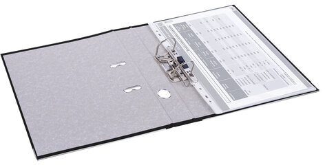 Папка-регистратор, покрытие пластик, 50 мм, ПРОЧНАЯ, с уголком, BRAUBERG, черная, 226589