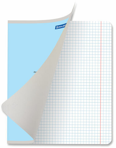 Тетрадь 12 л. BRAUBERG КЛАССИКА NEW клетка, обложка картон, СИНЯЯ, 105686