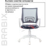 Кресло BRABIX "Fly MG-396W", с подлокотниками, пластик белый, сетка, серое с рисунком "Graffity", 532404, MG-396W_532404