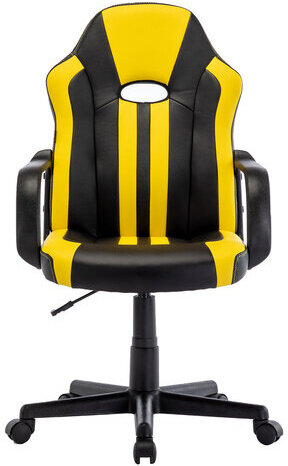 Кресло компьютерное BRABIX "Stripe GM-202", экокожа, черное/желтое, 532510