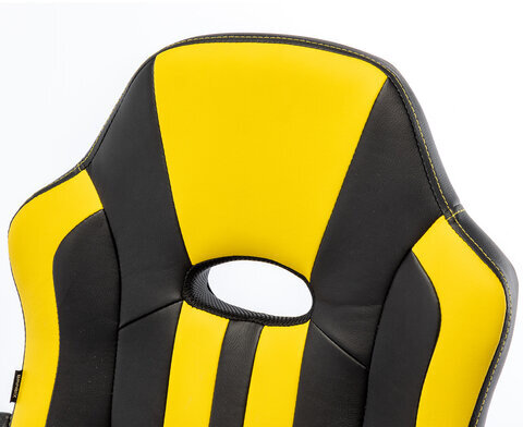 Кресло компьютерное BRABIX "Stripe GM-202", экокожа, черное/желтое, 532510