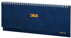 Планинг датированный 2026 300х130 мм, STAFF, гребень, обложка бумвинил, 64 л., синий, 117358