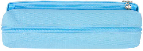Пенал-косметичка ЮНЛАНДИЯ, 2 отделения, мягкий, "Зайка", голубой, 20х7х9 см, 228987