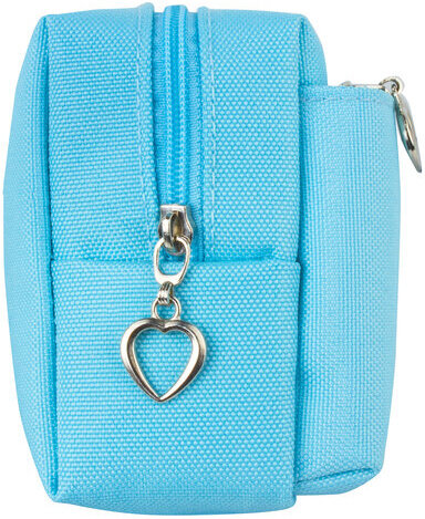 Пенал-косметичка ЮНЛАНДИЯ, 2 отделения, мягкий, "Зайка", голубой, 20х7х9 см, 228987