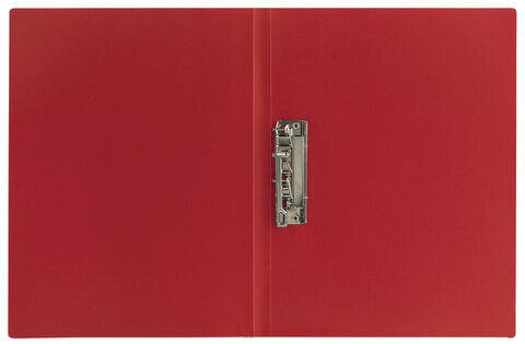 Папка с боковым металлическим прижимом STAFF, красная, до 100 листов, 0,5 мм, 229234