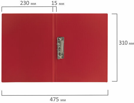 Папка с боковым металлическим прижимом STAFF, красная, до 100 листов, 0,5 мм, 229234