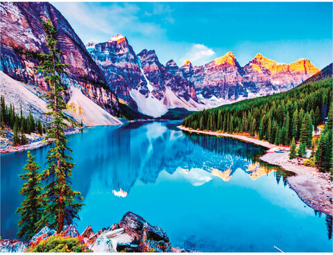 Картина стразами (алмазная мозаика) 60х80 см, ОСТРОВ СОКРОВИЩ "Горный пейзаж", без подрамника, 662454